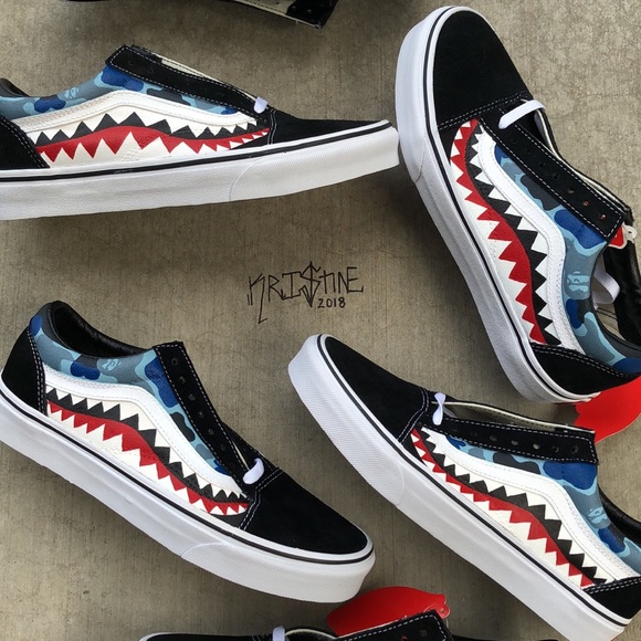 custom vans old skool bape